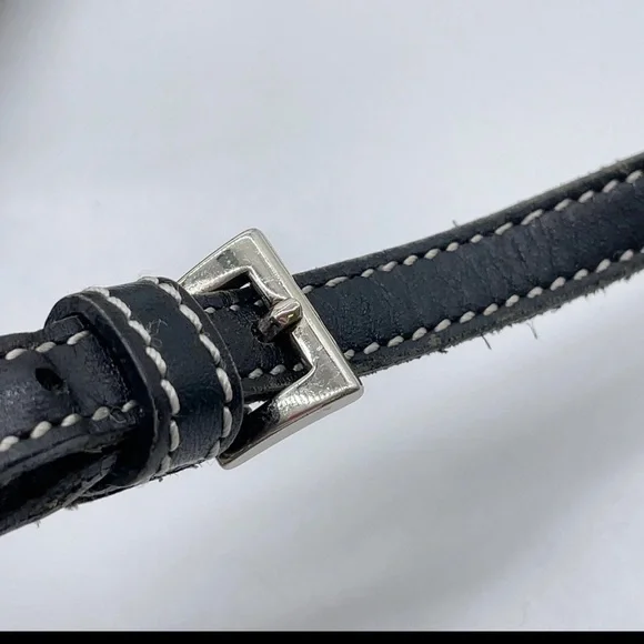 Auth Burberry Blue Label Nova Check Nylon Black Hand Bag - Picture 8 of 16